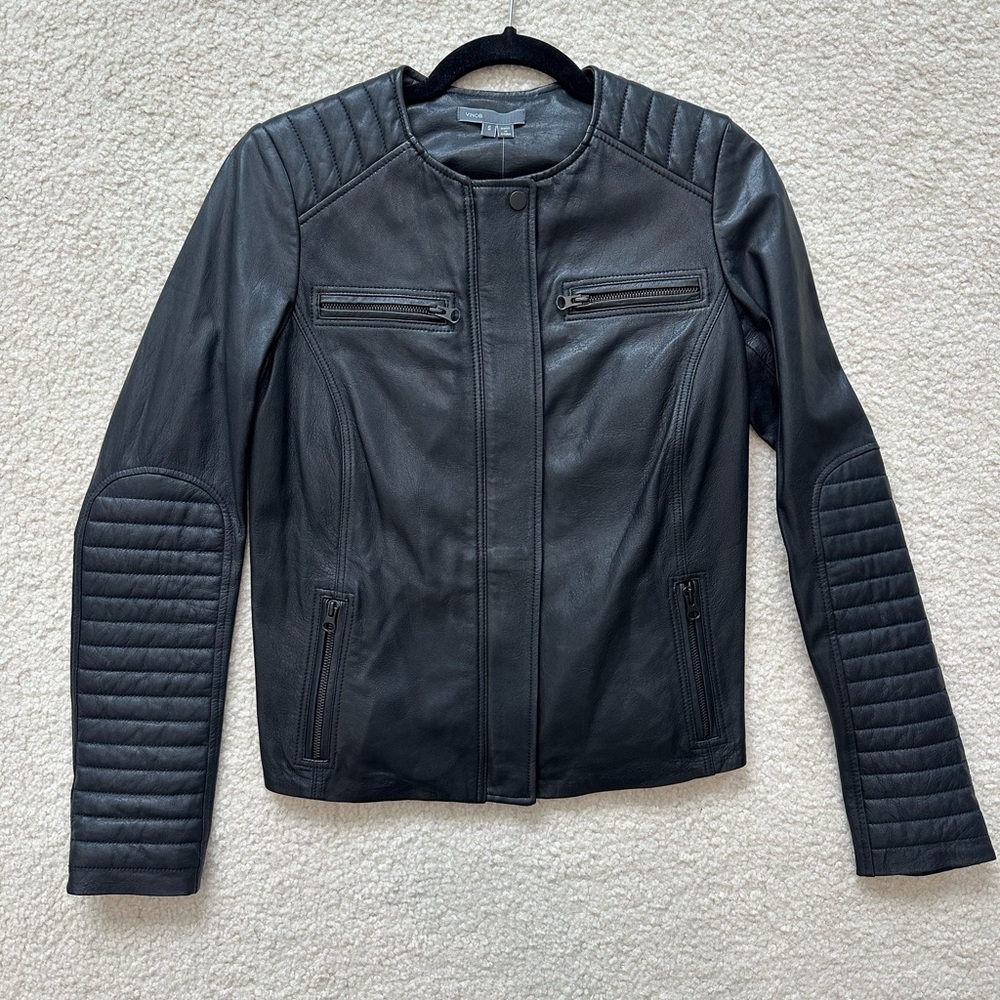 NWT - Vince Black Quilted Leather Jacket